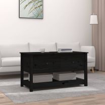  Salontafel 102x49x55 cm massief grenenhout zwart