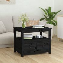  Salontafel 71x49x55 cm massief grenenhout zwart