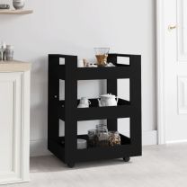  Keukentrolley 60x45x80 cm bewerkt hout zwart
