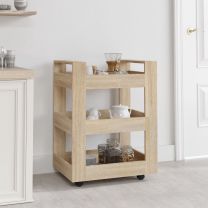  Keukentrolley 60x45x80 cm bewerkt hout sonoma eikenkleurig