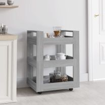  Keukentrolley 60x45x80cm bewerkt hout grijs sonoma eikenkleurig