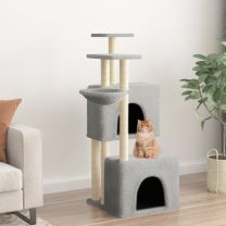  Kattenmeubel met sisal krabpalen 122 cm lichtgrijs