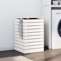  Wasmand 44x44x66 cm massief grenenhout wit