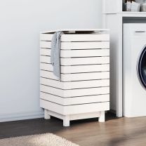  Wasmand 44x44x76 cm massief grenenhout wit