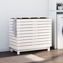  Wasmand 88,5x44x76 cm massief grenenhout wit