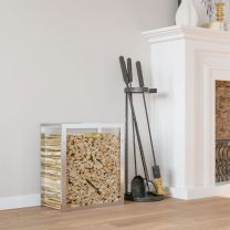  Haardhoutrek 80x28x86 cm roestvrij staal