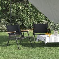  Campingstoelen 2 st 54x43x59 cm oxford stof zwart