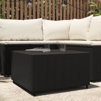  Salontafel vierkant 50x50x30 cm poly rattan zwart