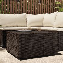  Salontafel tuin vierkant 50x50x30 cm poly rattan bruin
