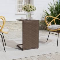  Bijzettafel C-vormig 40x35x60 cm poly rattan bruin