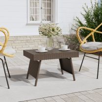  Bijzettafel inklapbaar 60x40x38 cm poly rattan bruin