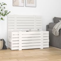  Opbergbox 91x40,5x42 cm massief grenenhout wit