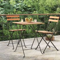  Bistrotafel inklapbaar 55x54x71 cm massief teakhout en staal