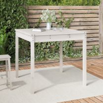  Tuintafel 82,5x82,5x76 cm massief grenenhout wit