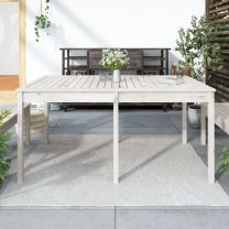  Tuintafel 159,5x82,5x76 cm massief grenenhout wit