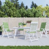  Stoelkussens hoge rugleuning 4 st bladpatroon stof