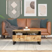  Salontafel 80x54x40 cm massief mangohout en bewerkt hout