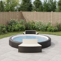  Spa-bankjes met kussens 2 st poly rattan zwart