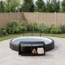  Opbergschappen 2 st poly rattan zwart