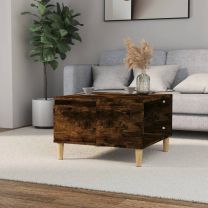  Salontafel 55x55x36,5 cm bewerkt hout gerookt eikenkleurig