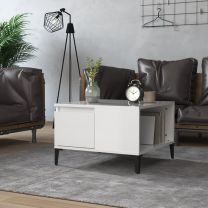  Salontafel 55x55x36,5 cm bewerkt hout hoogglans wit