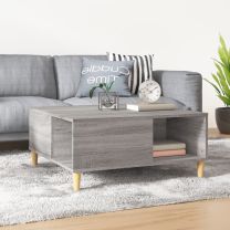  Salontafel 80x80x36,5 cm bewerkt hout grijs sonoma eikenkleurig