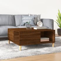  Salontafel 80x80x36,5 cm bewerkt hout bruineikenkleurig