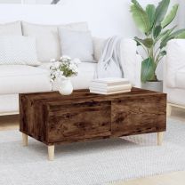  Salontafel 90x50x36,5 cm bewerkt hout gerookt eikenkleurig