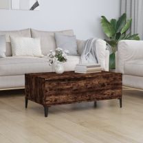  Salontafel 90x50x36,5 cm bewerkt hout gerookt eikenkleurig