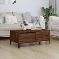  Salontafel 90x50x36,5 cm bewerkt hout bruineikenkleurig