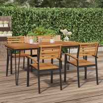  Tuintafel met haarspeldpoten 180x90x75 cm massief acaciahout