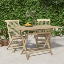  Tuintafel inklapbaar 120x70x75 cm massief teakhout grijs