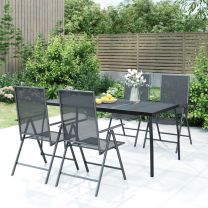  Tuintafel 165x80x72 cm staalgaas antracietkleurig
