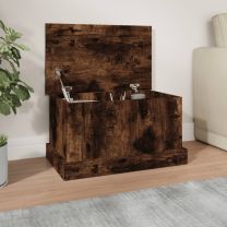  Opbergbox 50x30x28 cm bewerkt hout gerookt eikenkleurig