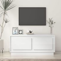  Salontafel 102x50x44 cm bewerkt hout hoogglans wit