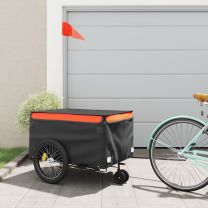  Fietstrailer 45 kg ijzer zwart en oranje