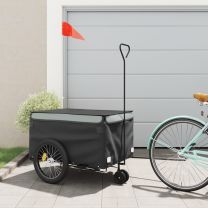  Fietstrailer 45 kg ijzer zwart en grijs