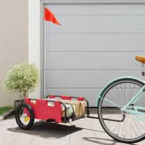  Fietstrailer oxford stof en ijzer rood