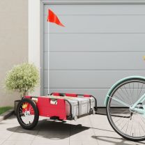  Fietstrailer oxford stof en ijzer rood