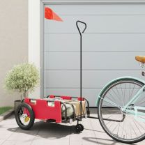  Fietstrailer oxford stof en ijzer rood