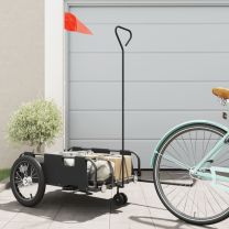  Fietstrailer oxford stof en ijzer zwart