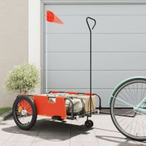  Fietstrailer oxford stof en ijzer oranje en zwart