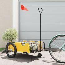  Fietstrailer oxford stof en ijzer geel en zwart