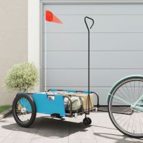  Fietstrailer oxford stof en ijzer blauw en zwart