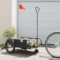  Fietstrailer oxford stof en ijzer zwart