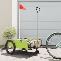  Fietstrailer oxford stof en ijzer groen en zwart