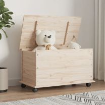  Opbergkist met wielen ALTA 73x39,5x43 cm massief grenenhout