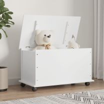  Opbergkist met wielen ALTA 73x39,5x43 cm massief grenenhout wit