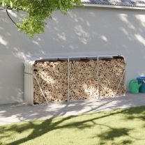 Haardhoutopslag 234x45x100 cm gegalvaniseerd staal zilverkleur