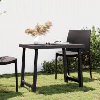  Campingtafel hout-look 79x56x64 cm PP antracietkleurig
